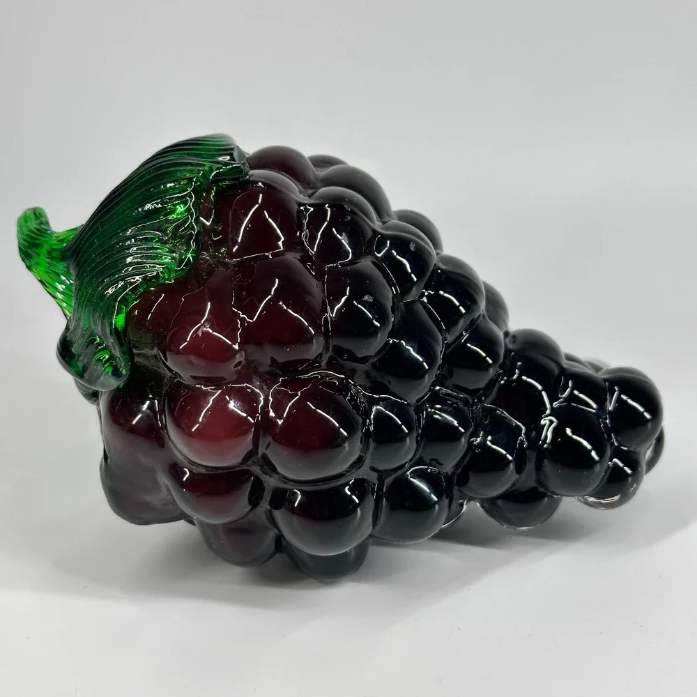 Blenko Hand Blown Glass Grapes Corn Egg Plant Carrot MCM Vintage Art Glass Lot 4